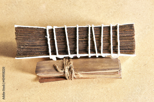 Two bundles of palm leaf (Borassus flabellifer) manuscript.
