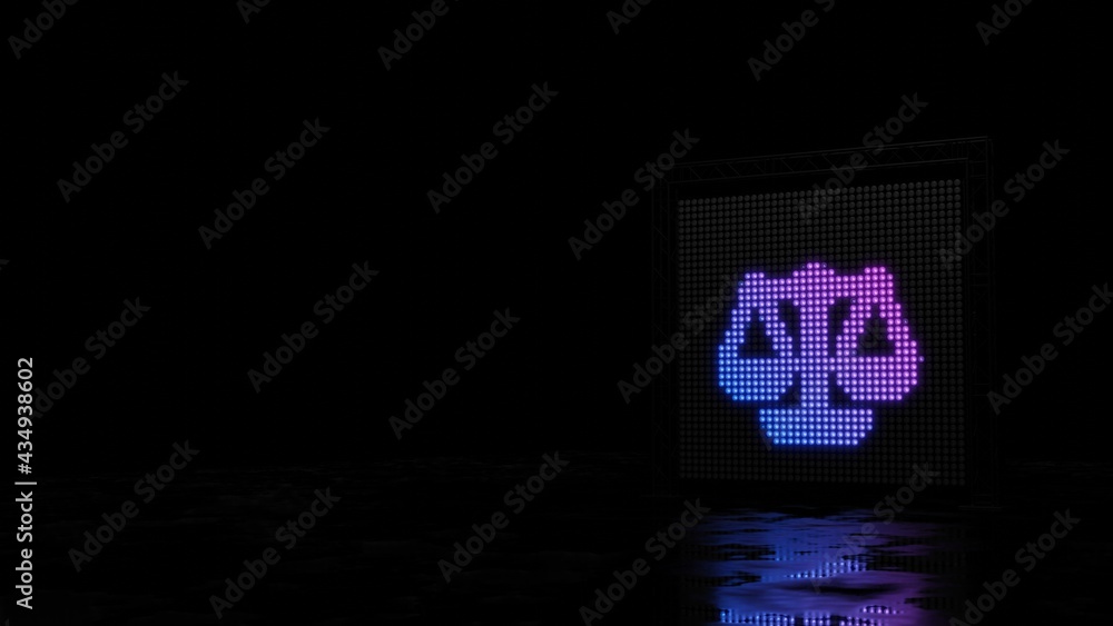 3d rendering of light shaped as symbol of balance on black background 3d rendering of light shaped as symbol of balance on black background
