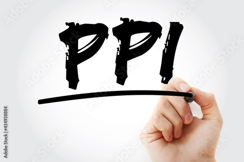 PPI - Pixels Per Inch acronym with marker, technology concept background