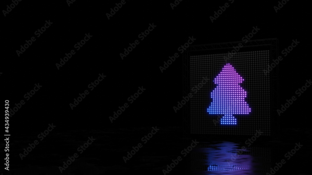 3d rendering of light shaped as symbol of tree on black background 3d rendering of light shaped as symbol of tree on black background