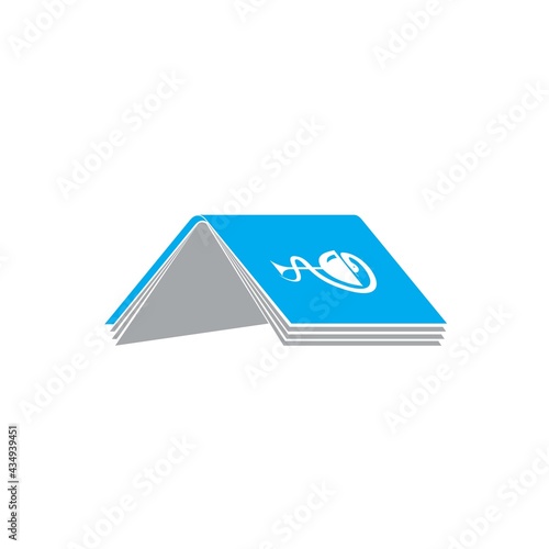 Logo design creative book and recipe treatment