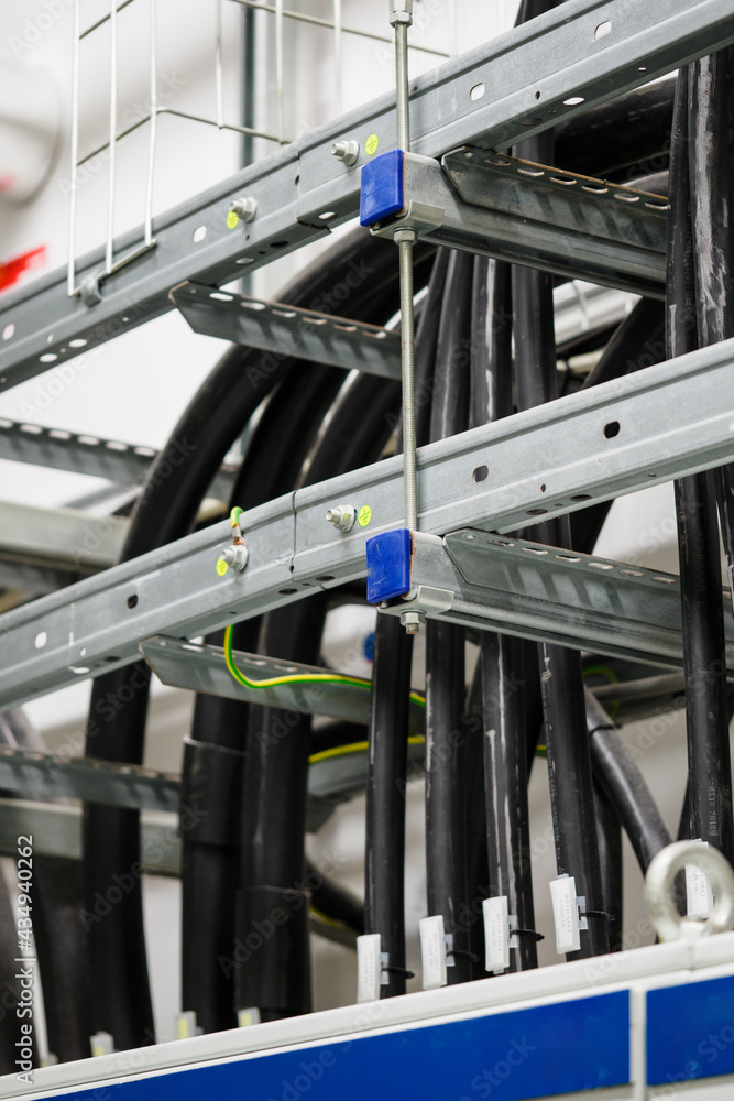 Cables on the cable tray. Cables on the cable tray.