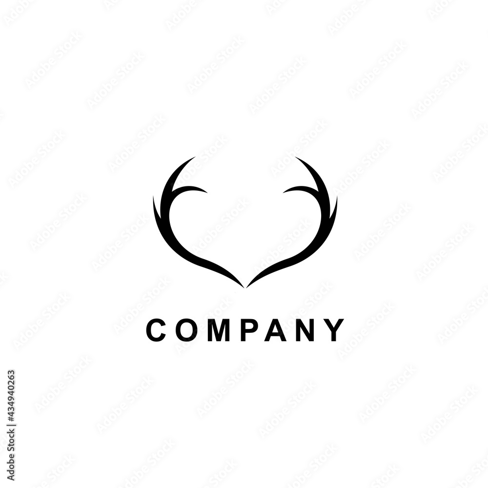 Fototapeta premium logo creative deer head and love