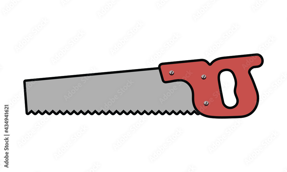 hand saw blade, isolated on white, vector illustration hand saw blade, isolated on white, vector illustration