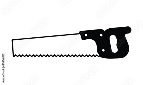 vintage hand saw icon, vector illustration 