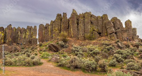 Rock climbers at The Feathers in Frenchman Coulee, Washington