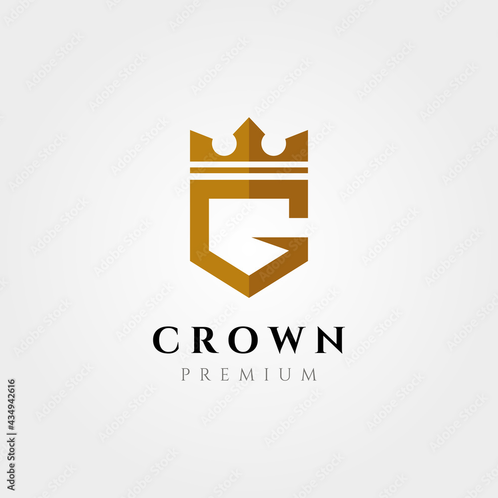 initial logo letter G with crown vector symbol illustration design ...