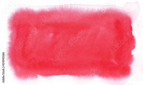 High quality isolated red watercolor rectangle element