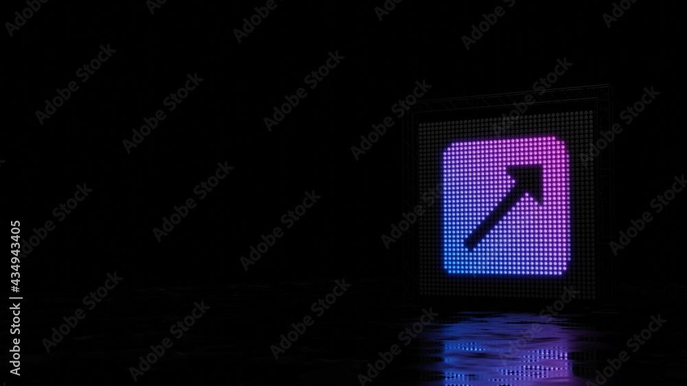 3d rendering of light shaped as symbol of external link square on black background 3d rendering of light shaped as symbol of external link square on black background