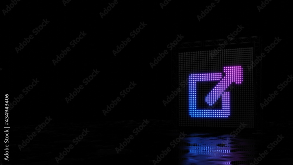 3d rendering of light shaped as symbol of external link on black background 3d rendering of light shaped as symbol of external link on black background