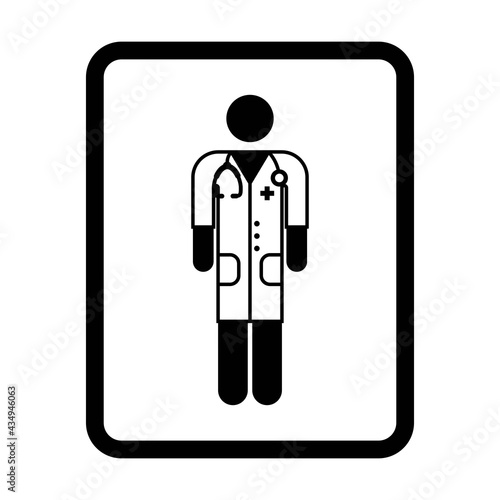 Healthcare icon vector male doctor person profile avatar with Stethoscope for medical consultation in Glyph Pictogram illustration