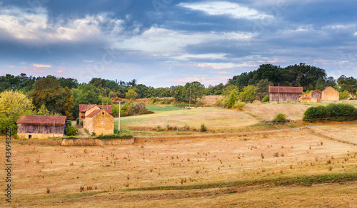 French Provence farm landscape in early morning