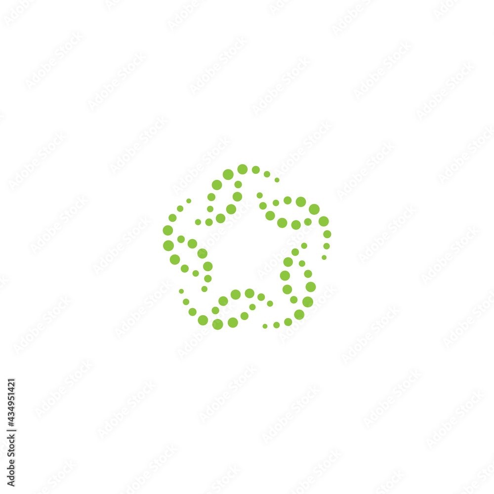 Green energy round logo isolated on white. Circles and dotes abstract shape. Green energy round logo isolated on white. Circles and dotes abstract shape.