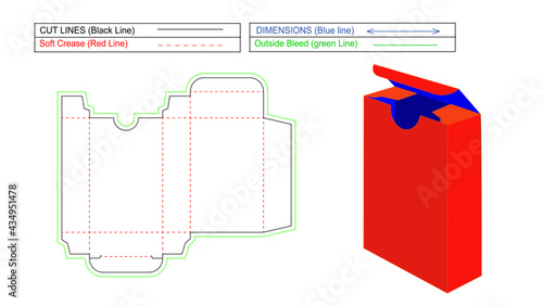 Revers tucking box with finger notch ,box with finger notch cut ,3d box