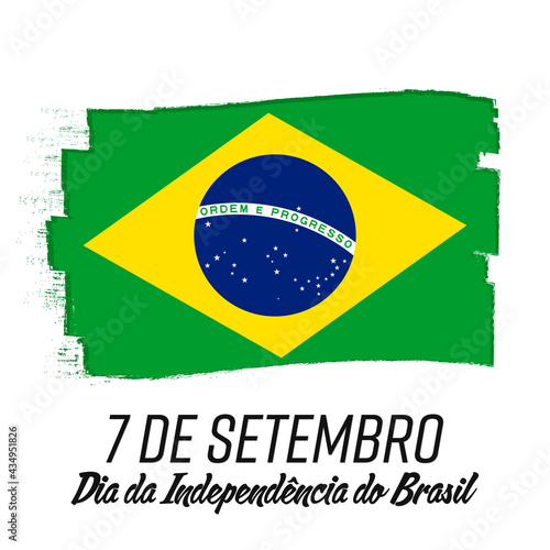 "7 de Setembro Dia da Independência do Brasil" - 7 September Independence Day of Brazil, banner with grunge brush