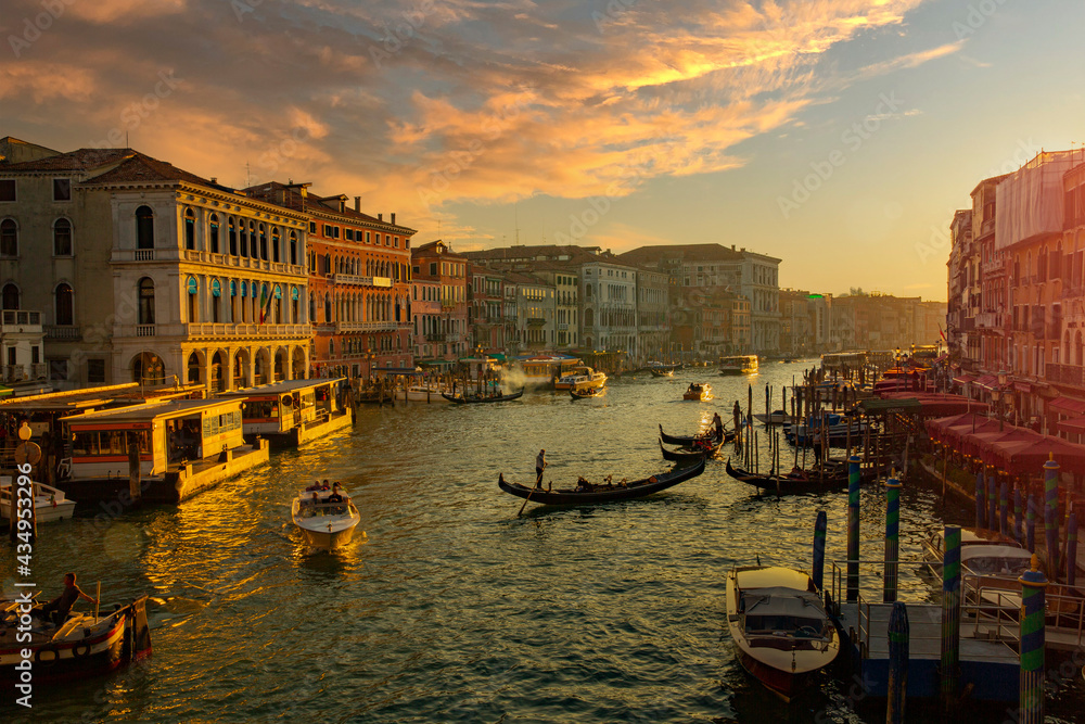 View from Rialto Bridge in Venice Italy