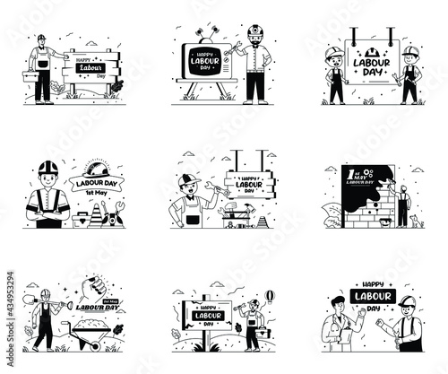 Pack of Workers Day Illustrations 

