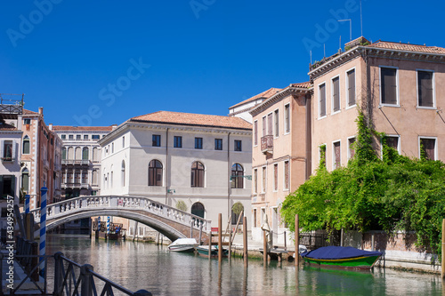 romantic idyllic views of the narrow canal street and renaissance facades of the city of Venice © Alevtina