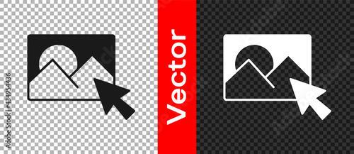 Black Photo retouching icon isolated on transparent background. Photographer, photography, retouch icon. Vector