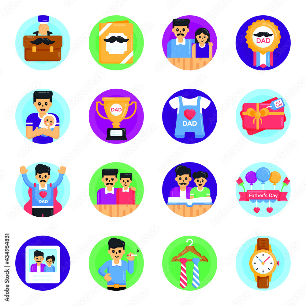 Set of Fatherhood Flat Round Icons
Set of Fatherhood Flat Round Icons