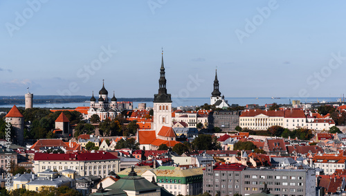 View over older part of the city of Tallinn Estonia