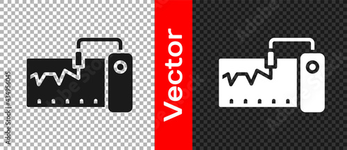 Black Electrical measuring instrument icon isolated on transparent background. Analog devices. Measuring device laboratory research. Vector