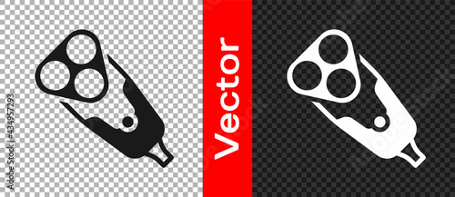 Black Electric razor blade for men icon isolated on transparent background. Electric shaver. Vector