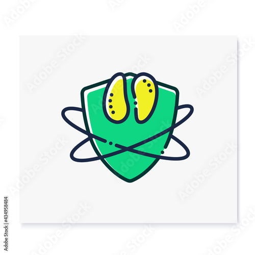 Thymus color icon. Lymphoid organ. Immune system concept. Immunology. Body defence system. Health, immunity, disease prevention. Isolated vector illustration
