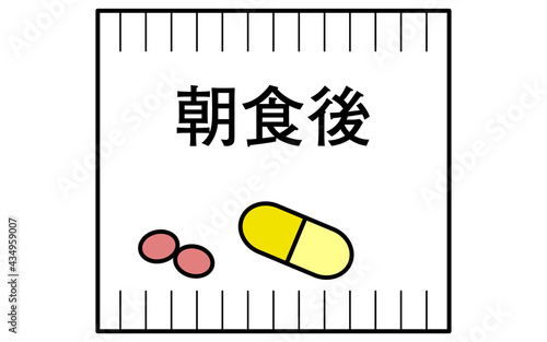 朝食後の分包されたお薬