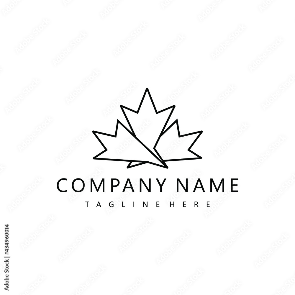 maple leaf monoline logo tamplate maple leaf monoline logo tamplate