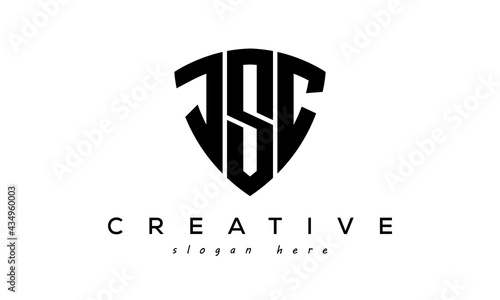 JSC letter creative  logo with shield photo