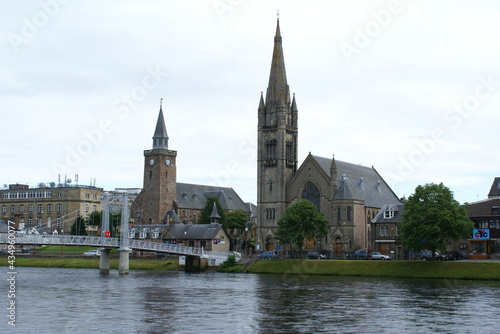 Inverness, Scotland (UK): Panoramic view of the city on the river Ness, in the Scottish Highlands