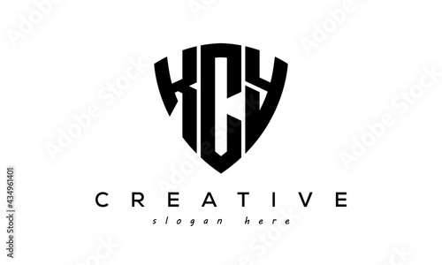 KCY letter creative logo with shield	 photo