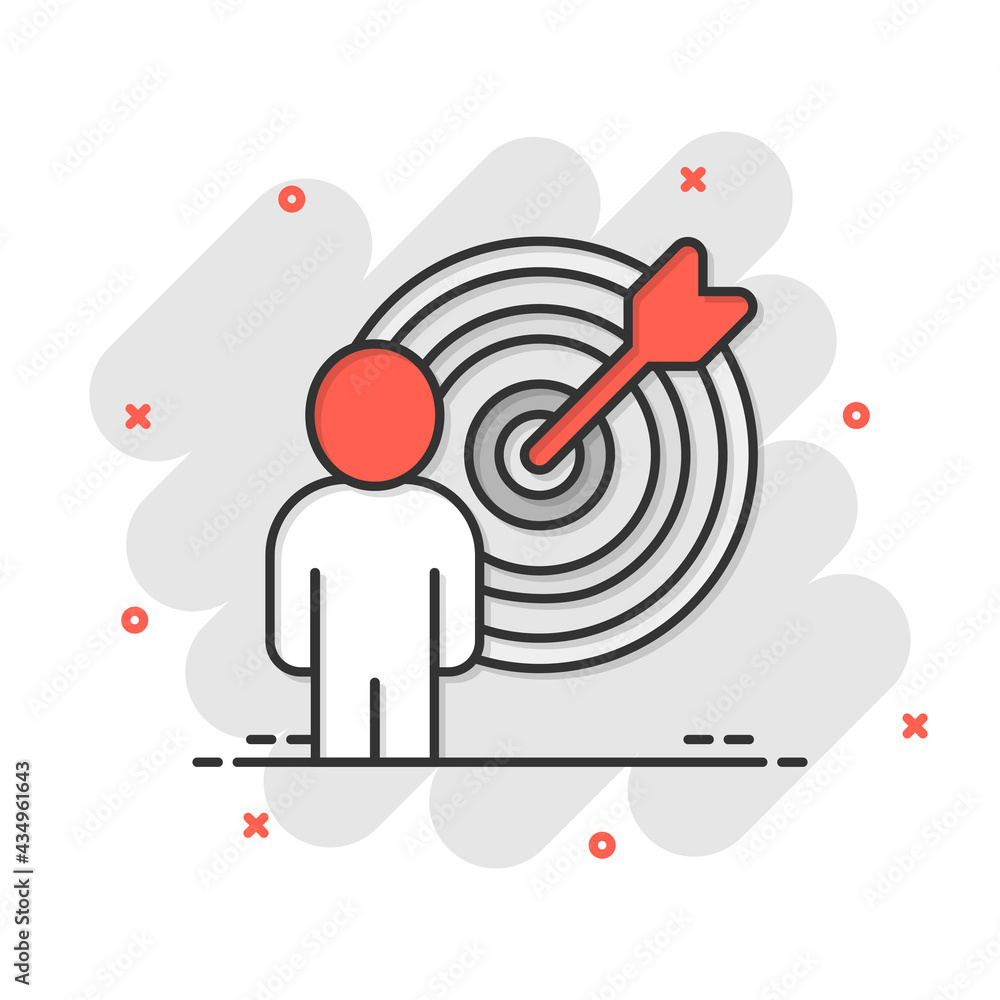 People target icon in comic style. Search human cartoon vector illustration on white isolated background. Job recruitment splash effect business concept. People target icon in comic style. Search human cartoon vector illustration on white isolated background. Job recruitment splash effect business concept.