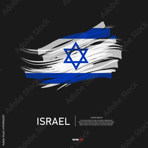 Flag of Israel with brush stroke background