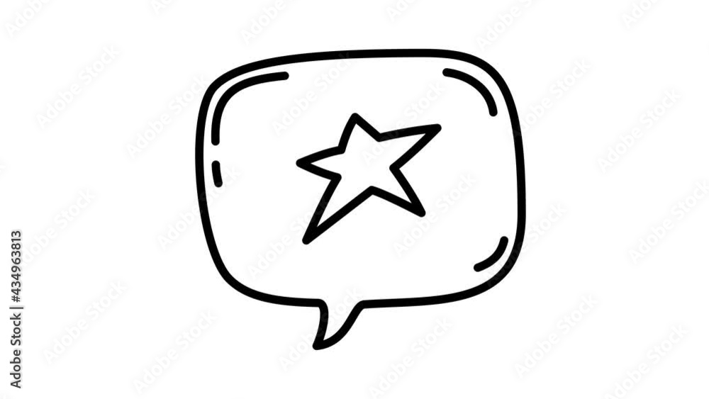 star Speech Bubble line icon animation Motion graphics 4k video motion illustration sign. Outline doodle style alpha channel star Speech Bubble line icon animation Motion graphics 4k video motion illustration sign. Outline doodle style alpha channel