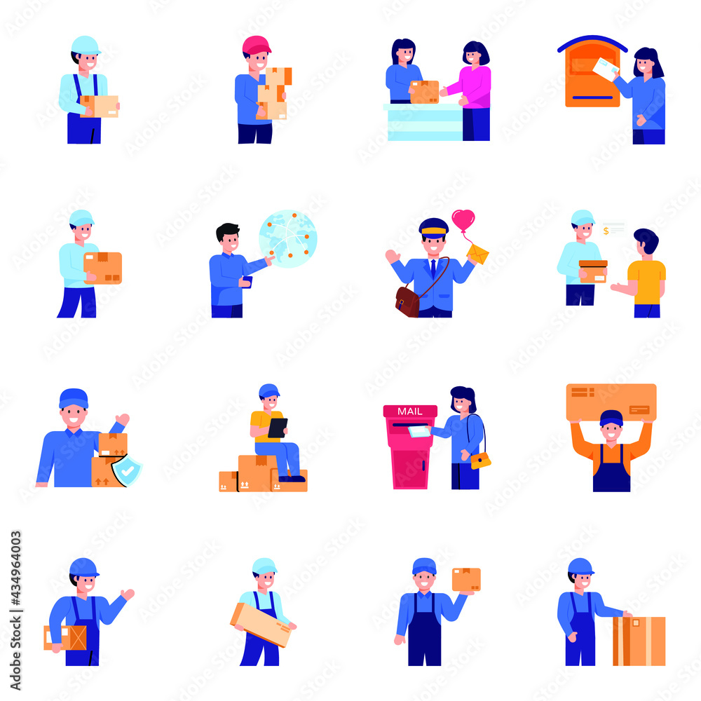 Pack of Delivery Flat Icons 

