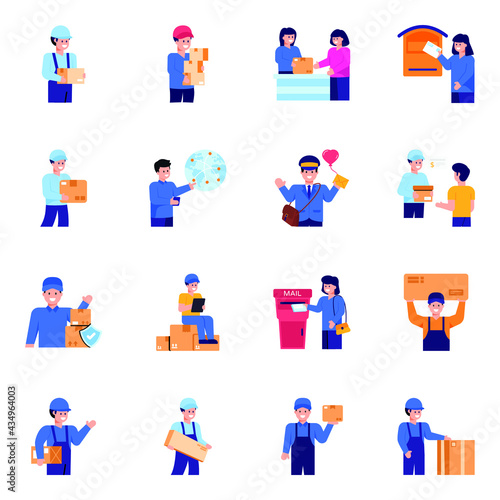 Pack of Delivery Flat Icons 

