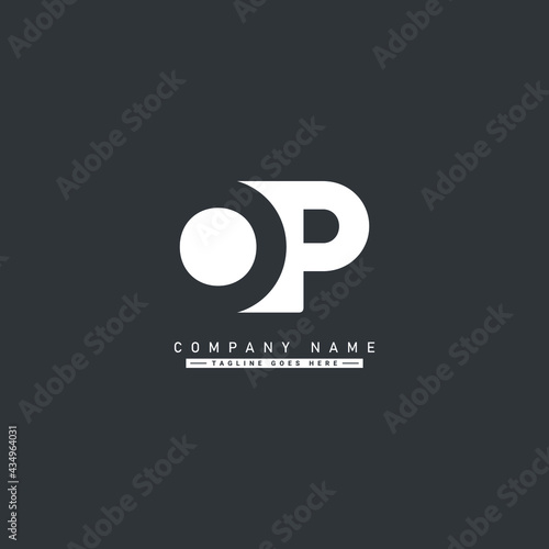 Canvas Print Initial Letter OP Logo - Simple Business Logo