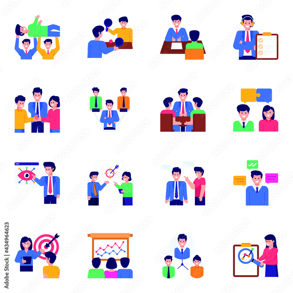 Set of Team Management Flat Icons
Set of Team Management Flat Icons