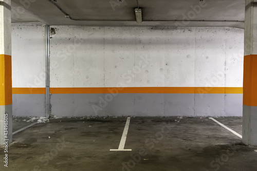 Interior of parking garage