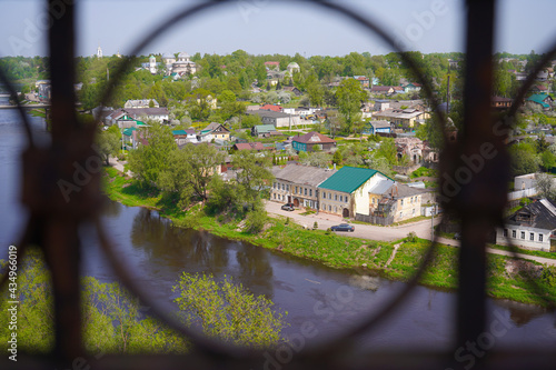 Tvertsa river in the cityscape. Torzhok, Tver region. Russia   photo