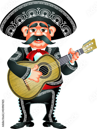 mexican mariachi musician playing guitar