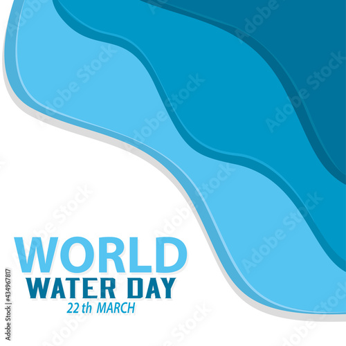 World water day poster Conservation campaign Vector illustration