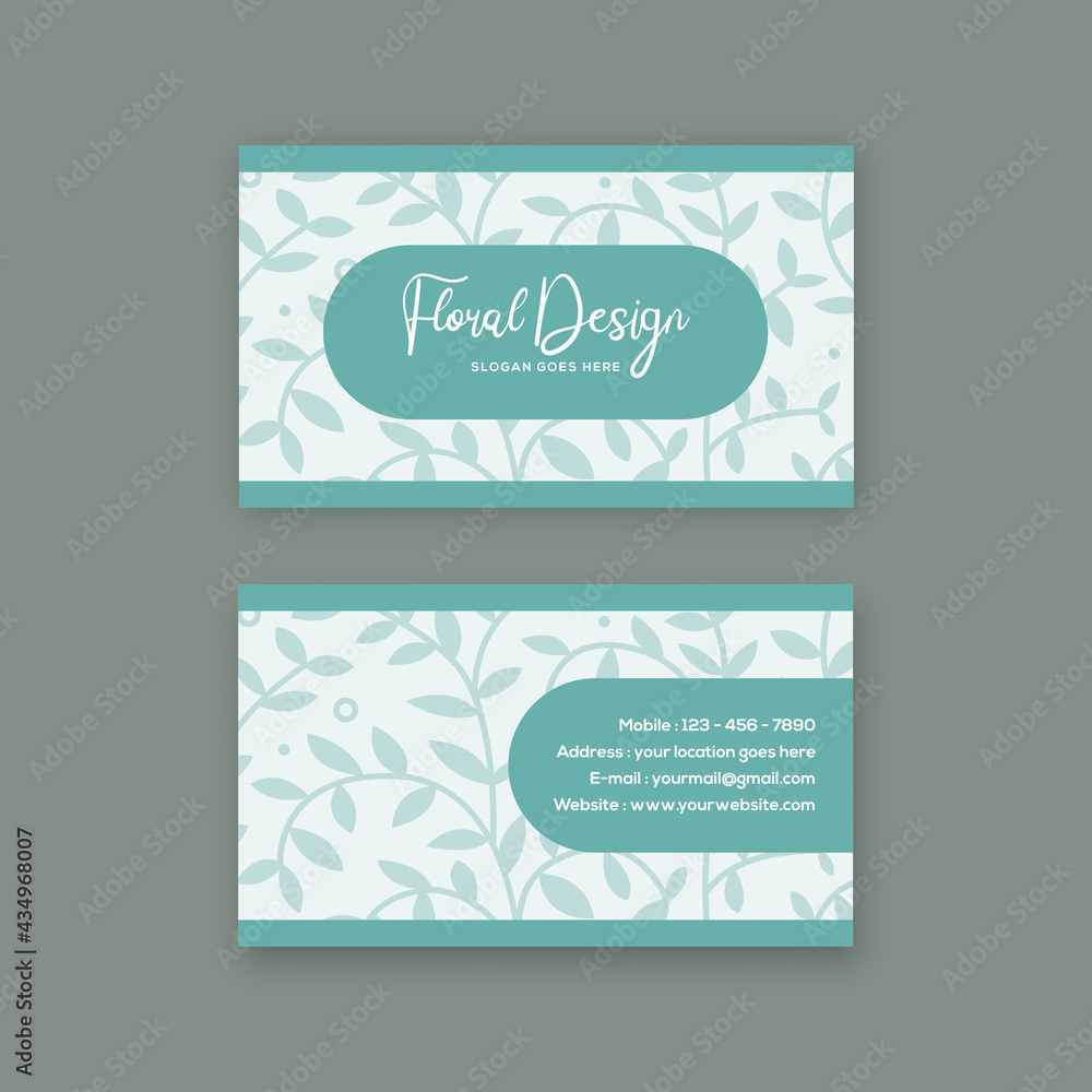 floral business card vector template