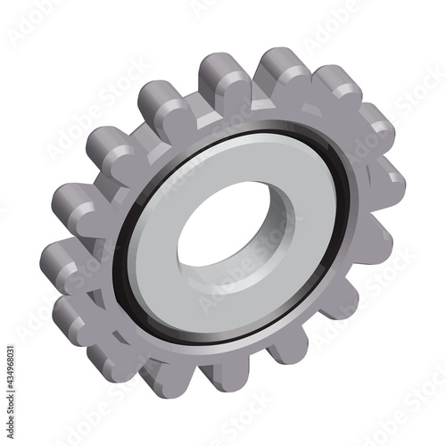 Gear 3D Icon Illustration Isolated on white background