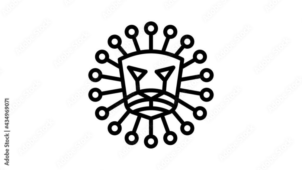 lion profile with shield of motherboard for security icon animation Motion graphics 4k video motion illustration sign. Outline doodle style alpha channel lion profile with shield of motherboard for security icon animation Motion graphics 4k video motion illustration sign. Outline doodle style alpha channel