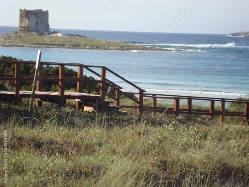 bridge over the la pelosa beach
