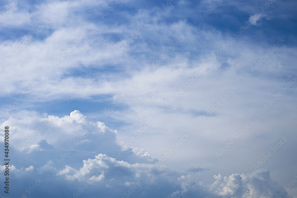 Blue sky and white clouds. Clear summer weather. Blue sky and white clouds. Clear summer weather.