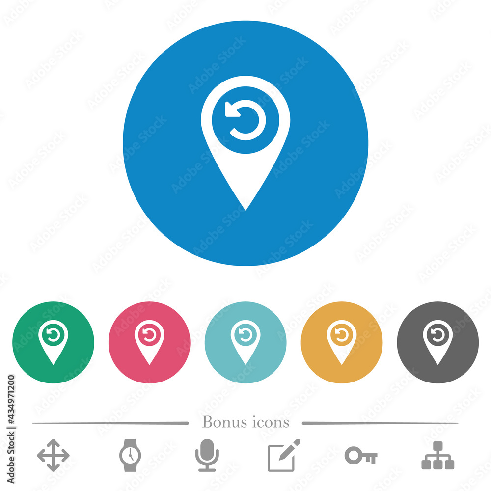 Undo GPS map location flat round icons Undo GPS map location flat round icons